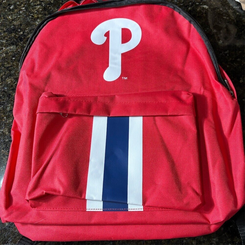 FOCO Philadelphia Phillies Backpack Unisex One Size Red White P Logo MLB - Picture 1 of 8
